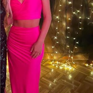 Vibrant Pink Two-Piece Dress